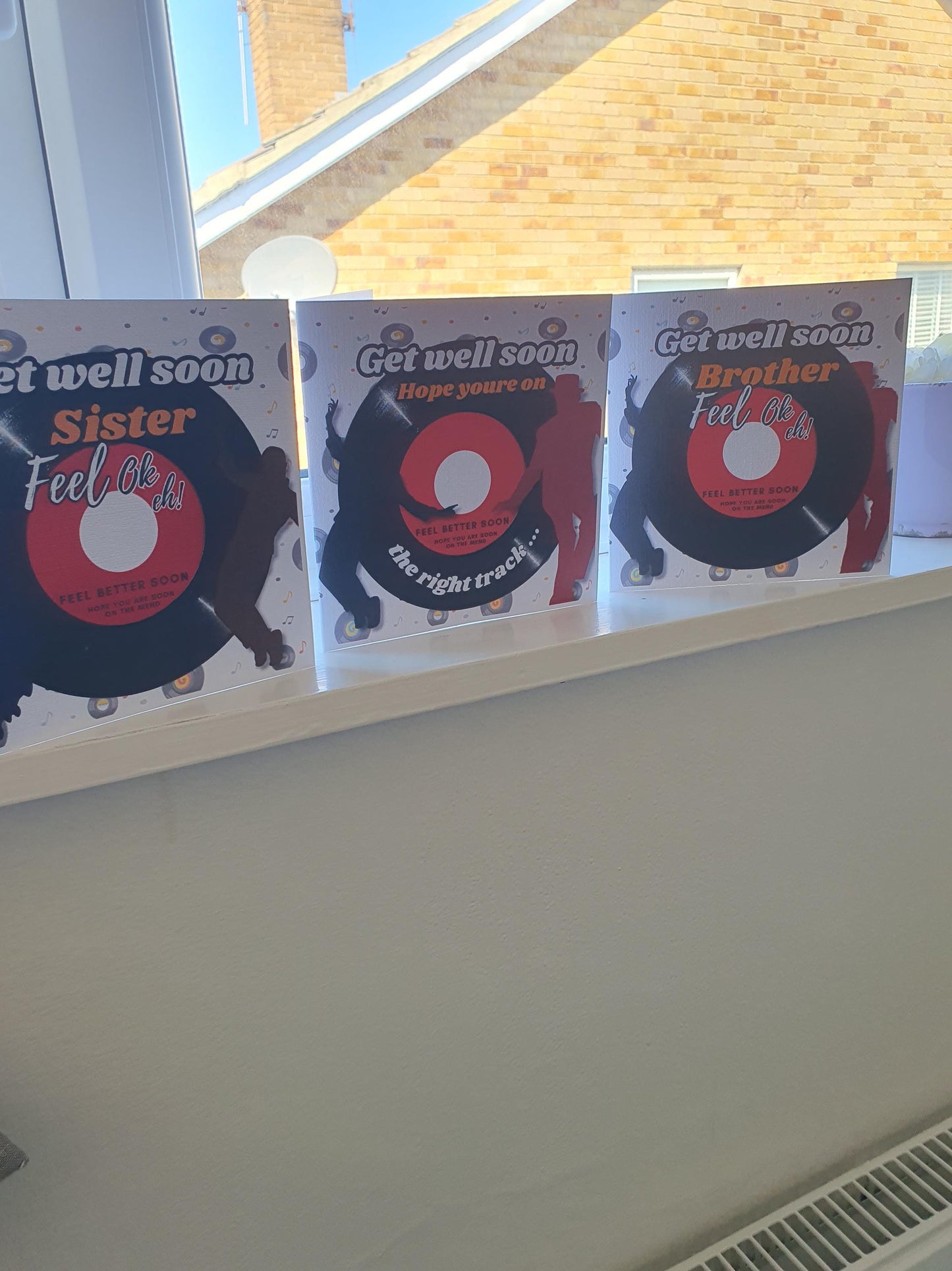 Northern Soul Get Well Card: Retro Music Theme states hope you're on the right track