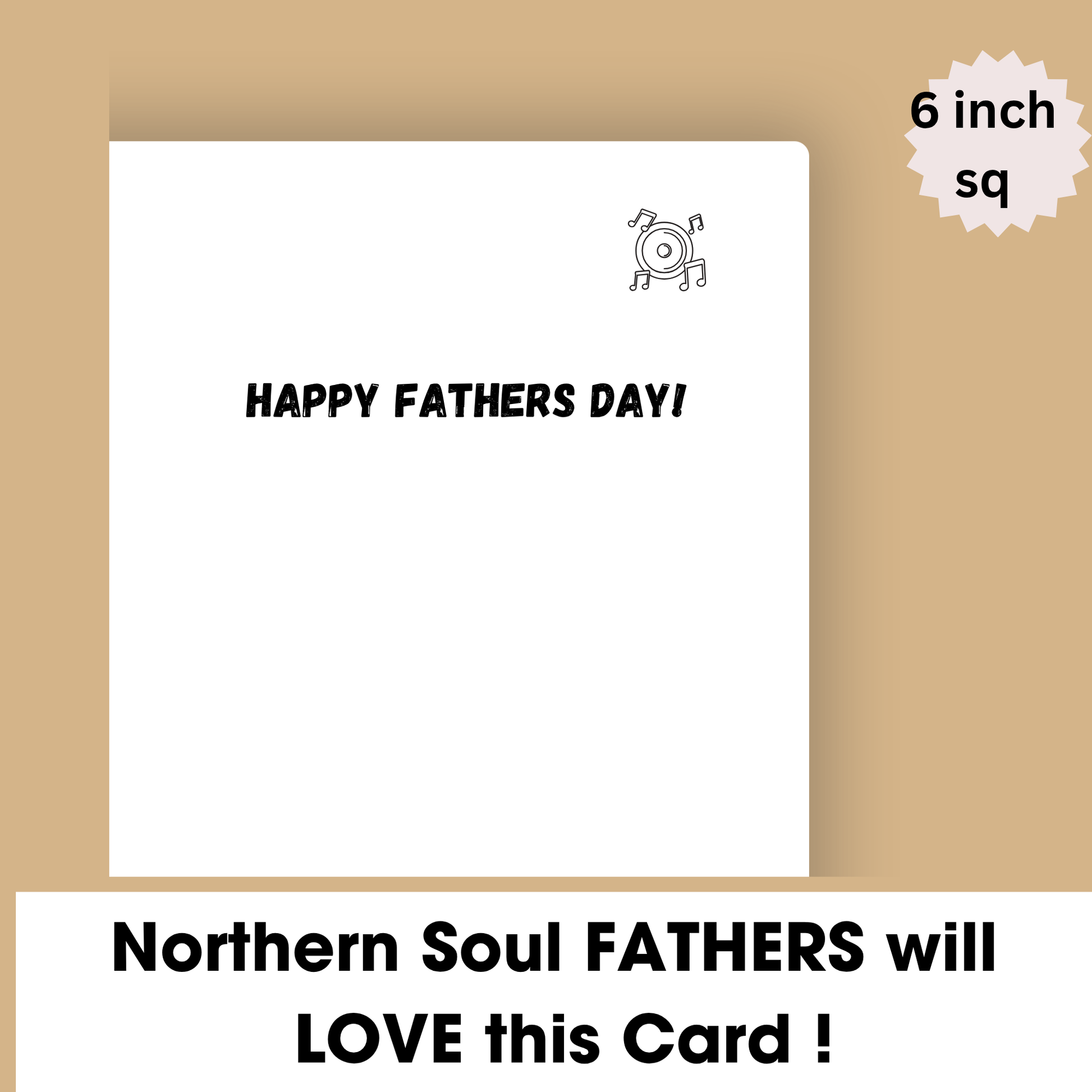 White card inner with 'Happy Fathers Day!' text on a brown background