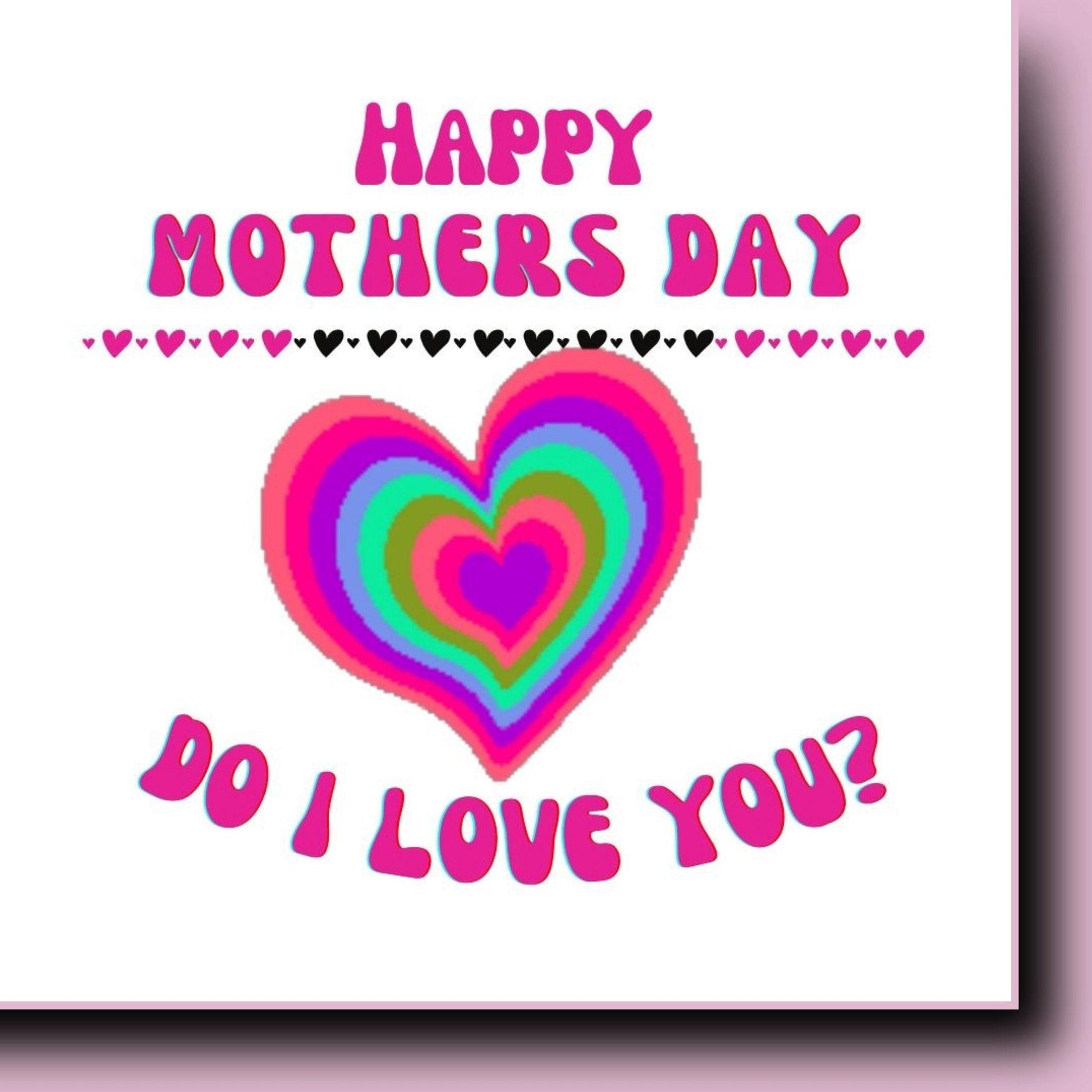 Happy Mother's Day card with a colorful heart and text on a white background