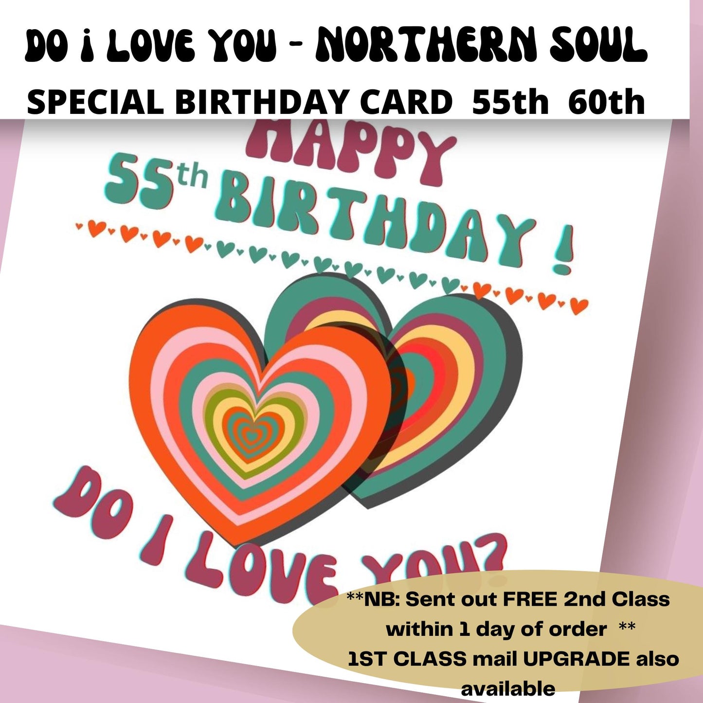 Northern Soul Birthday Card: 55th or 60th options