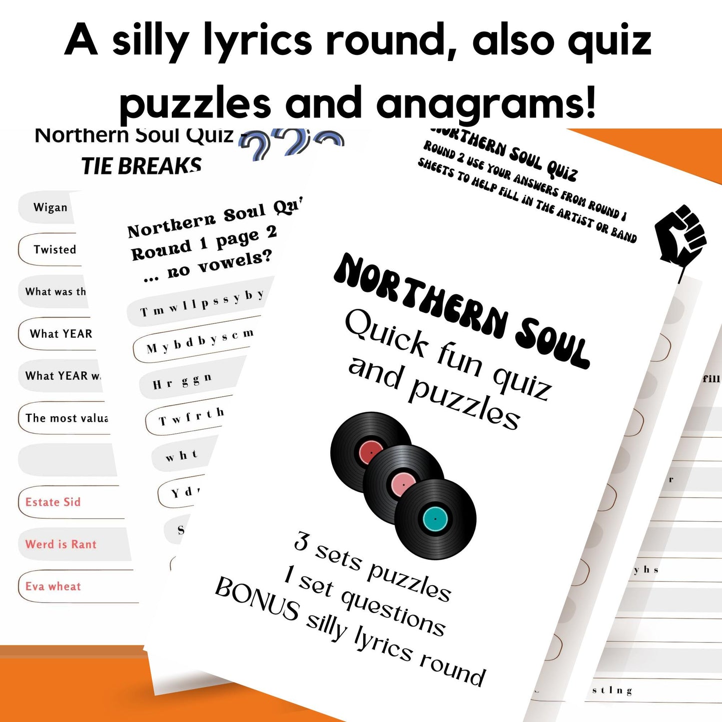Northern Soul Fun Quiz: Instant Download Party Game (PDF) no knowledge needed