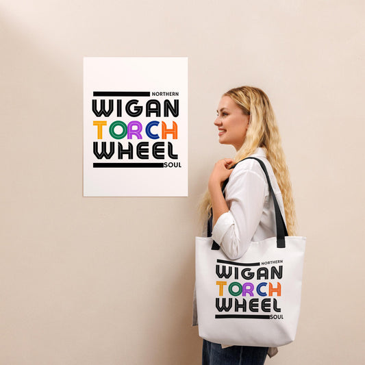 Northern Soul Tote Bag : Wigan Torch Wheel design