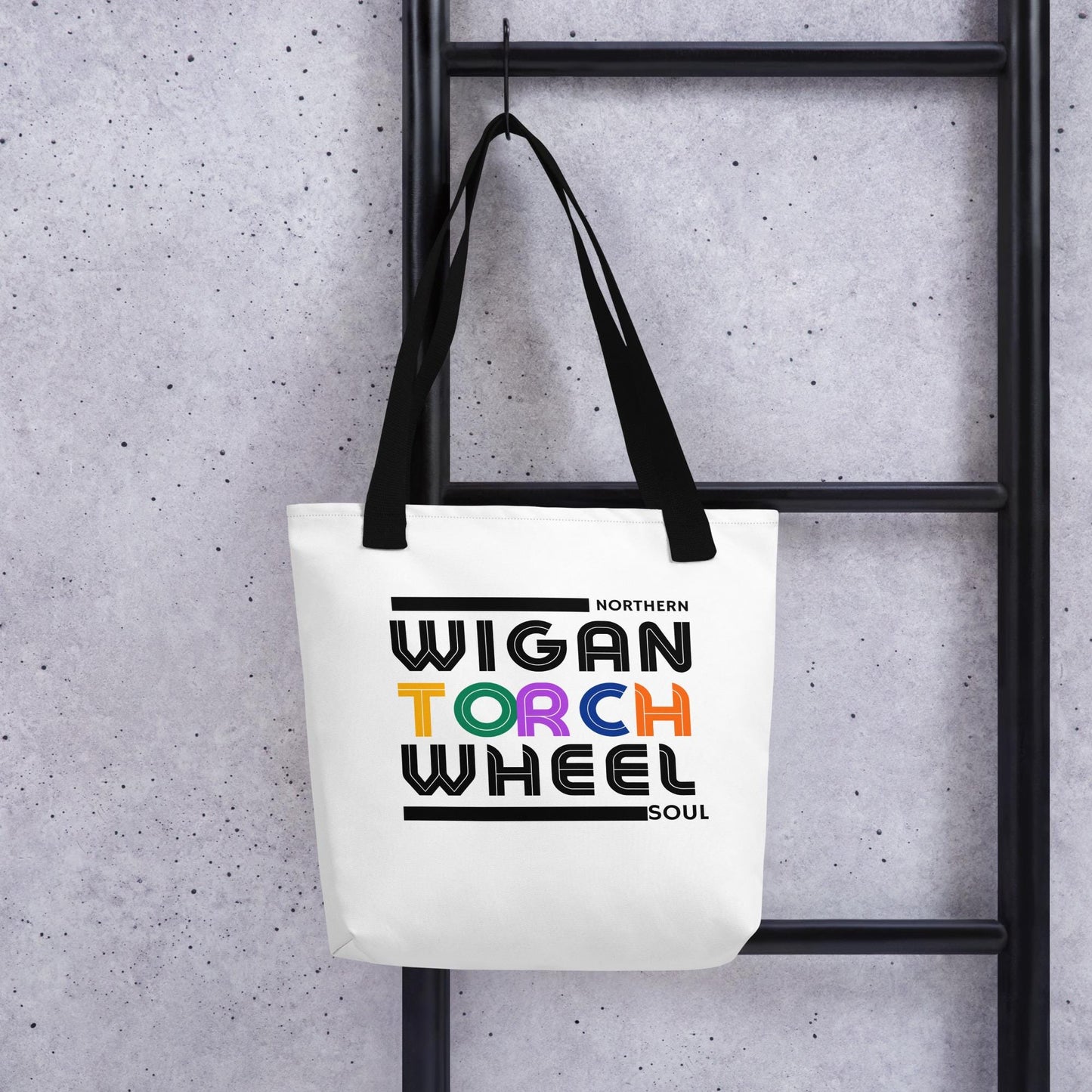 Northern Soul Tote Bag : Wigan Torch Wheel design