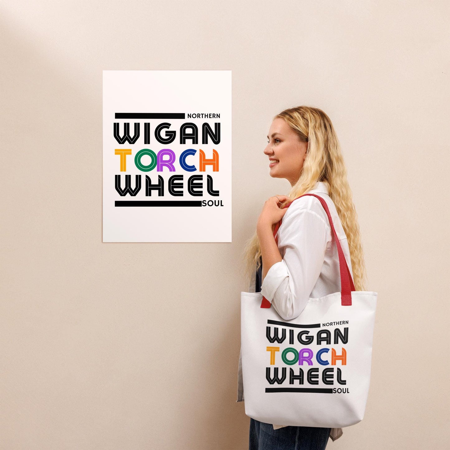 Northern Soul Tote Bag : Wigan Torch Wheel design