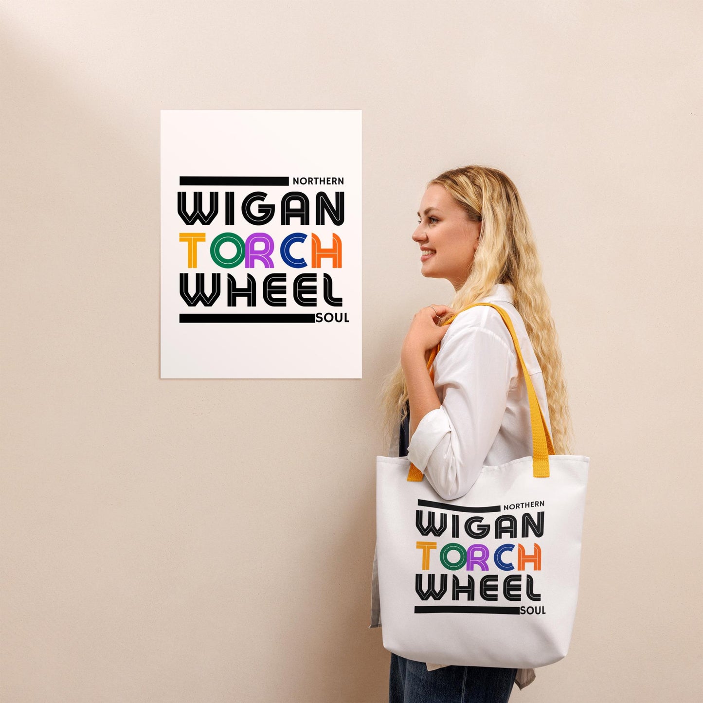 Northern Soul Tote Bag : Wigan Torch Wheel design