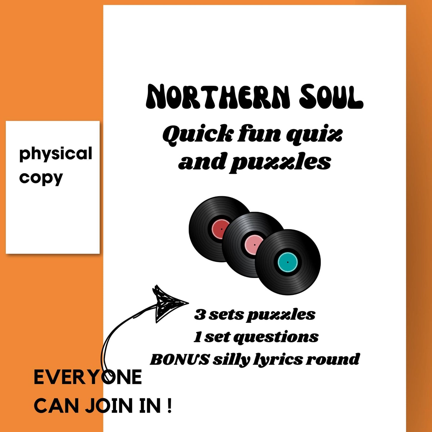 Northern Soul Party Quiz: Fun Music Puzzles for All. no knowledge needed