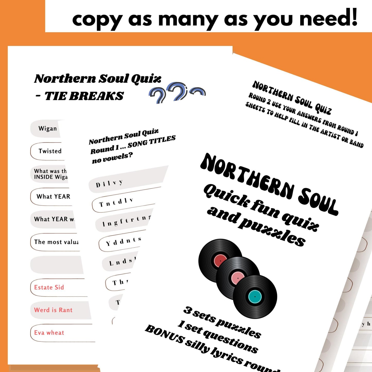 Northern Soul Party Quiz: Fun Music Puzzles for All. no knowledge needed