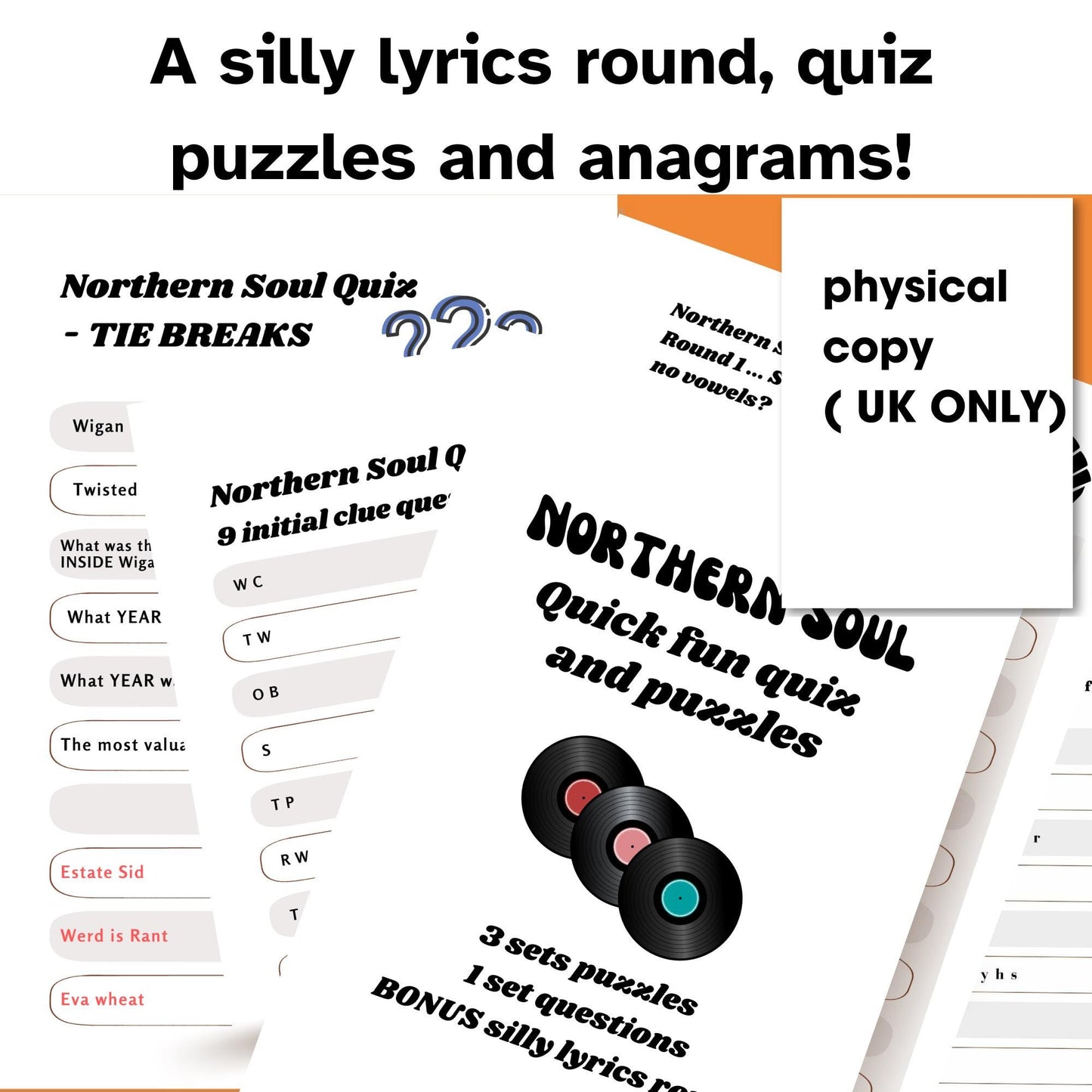 Northern Soul Party Quiz: Fun Music Puzzles for All. no knowledge needed