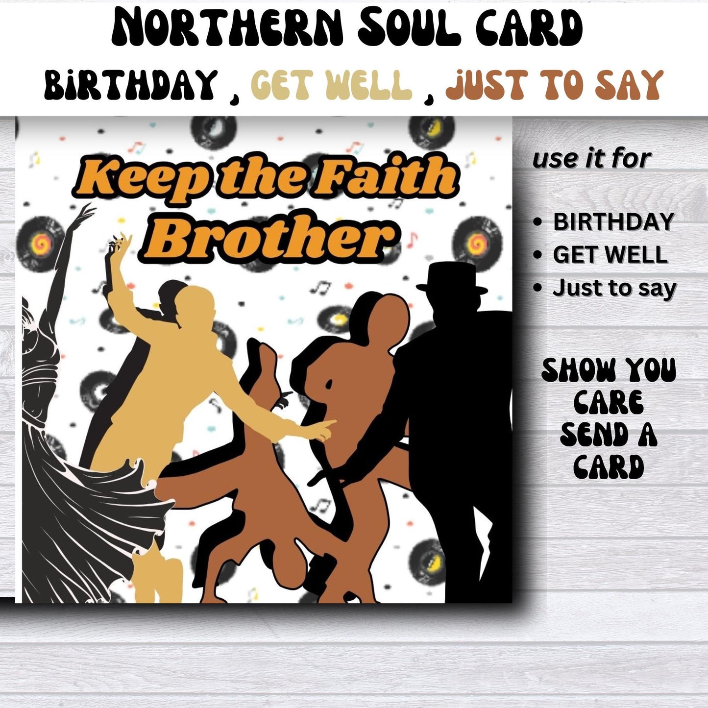 Northern Soul Keep the Faith Birthday Card: Brother