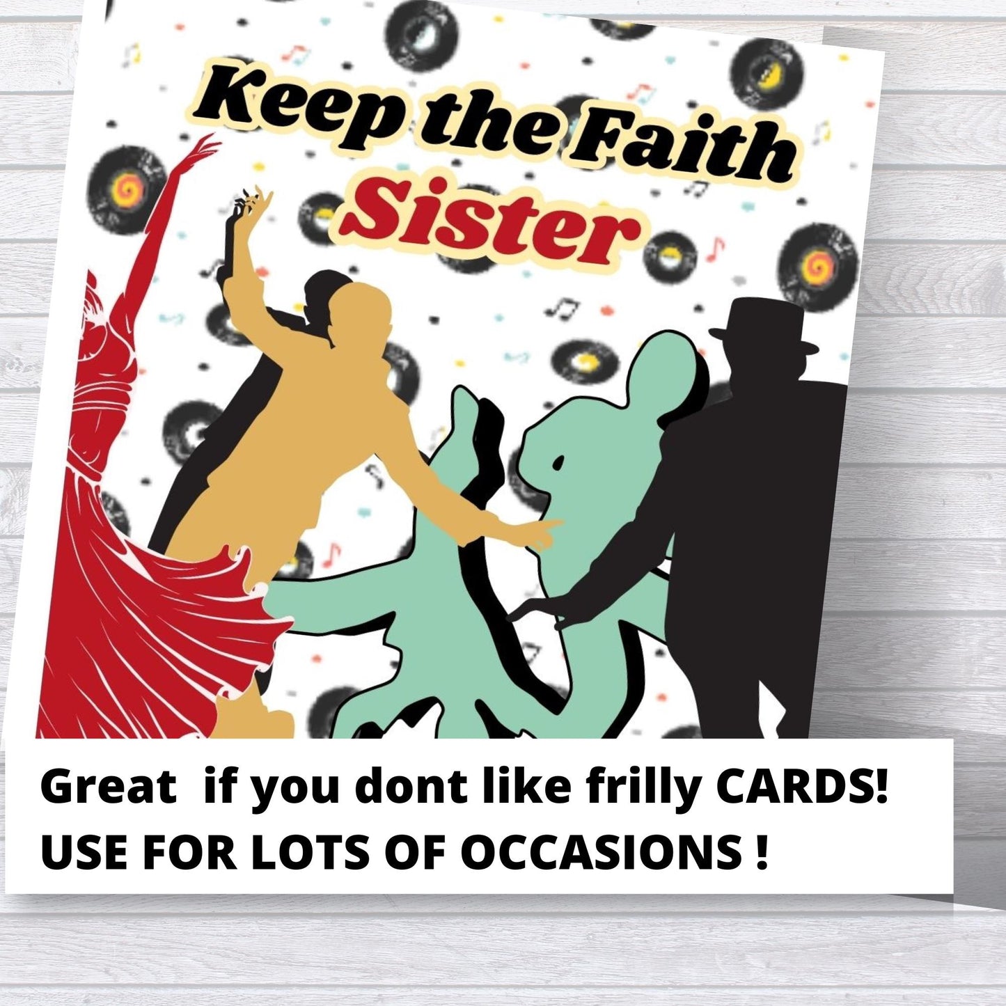 Northern Soul Keep the Faith Birthday Card: Sister.