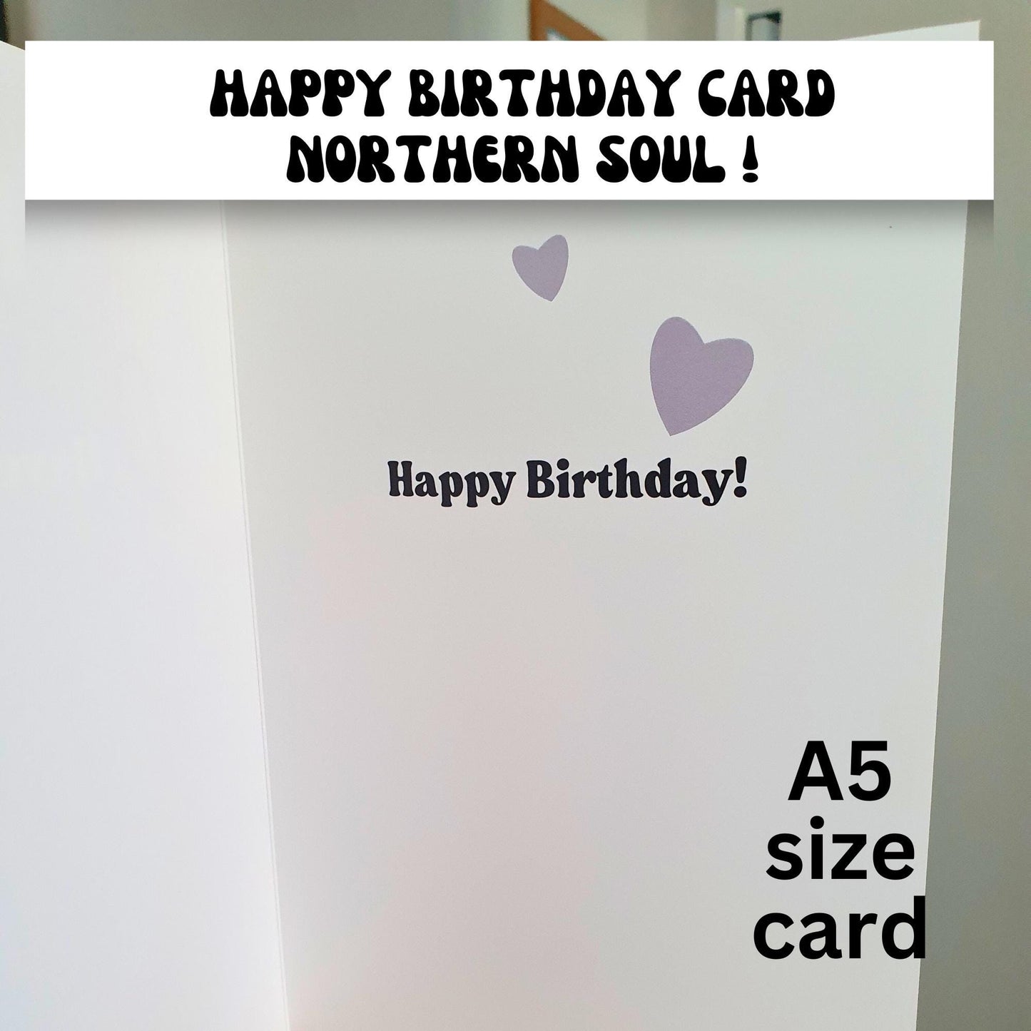 Happy Birthday card inner inside with hearts and text on a white background