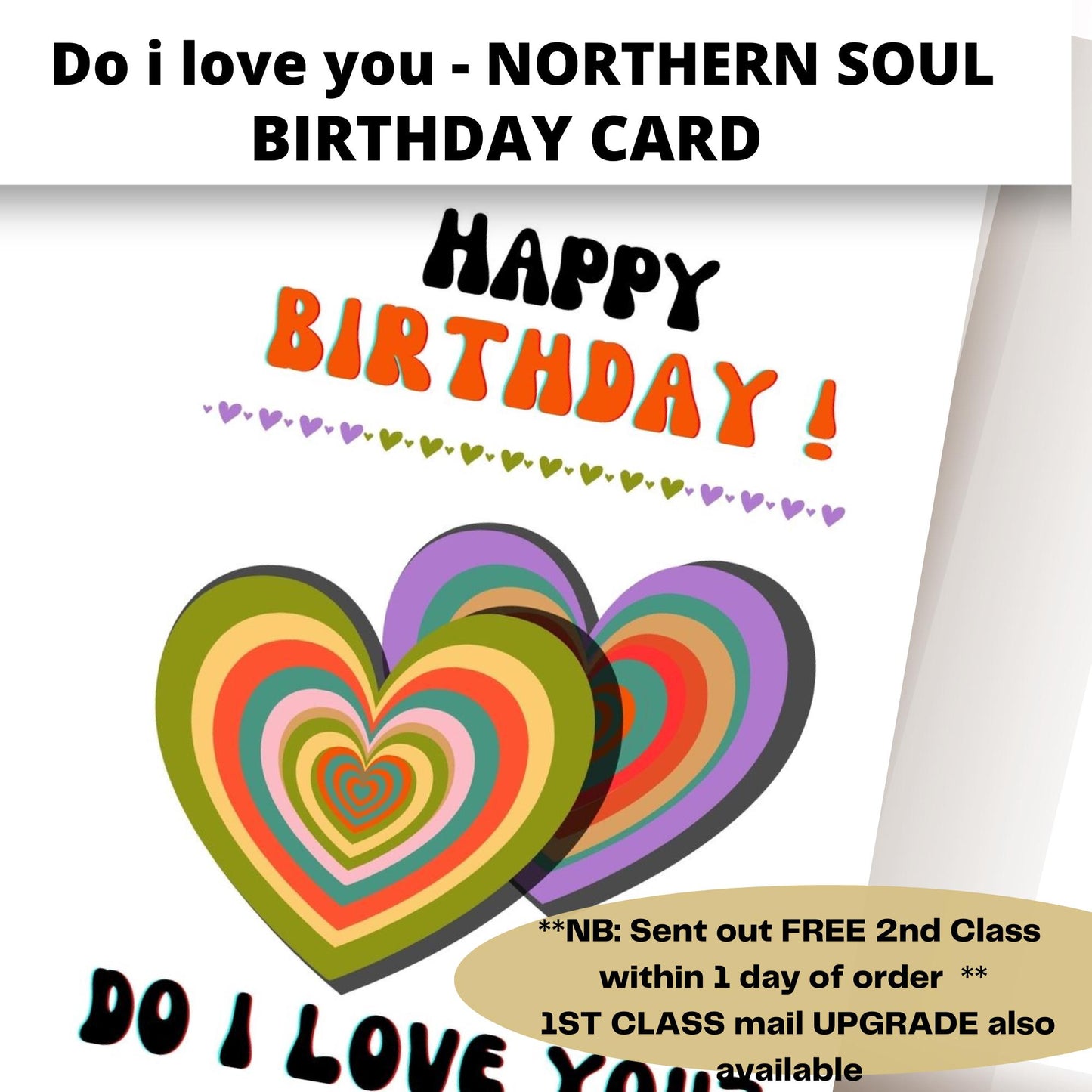 Northern Soul Birthday Card: Retro Music and Dance Fan. Do I love you.