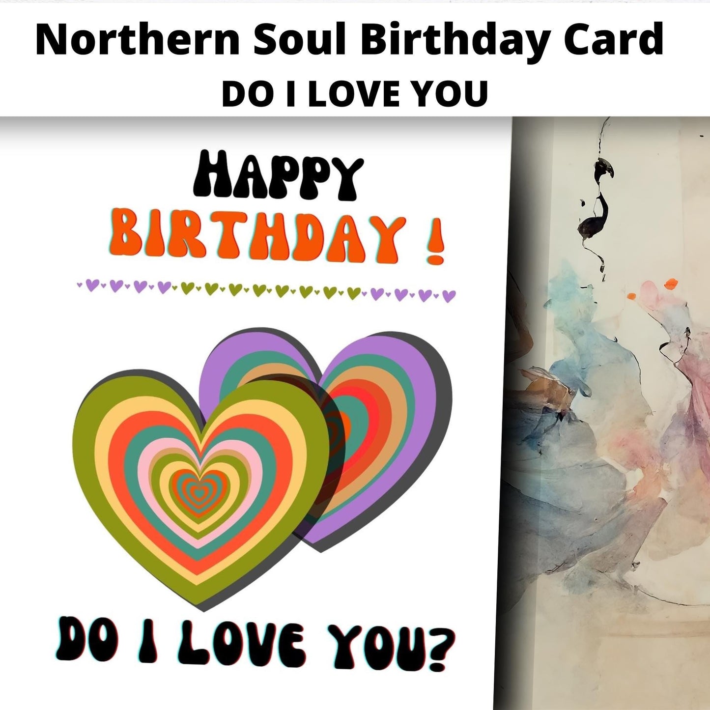 Northern Soul Birthday Card: Retro Music and Dance Fan. Do I love you.