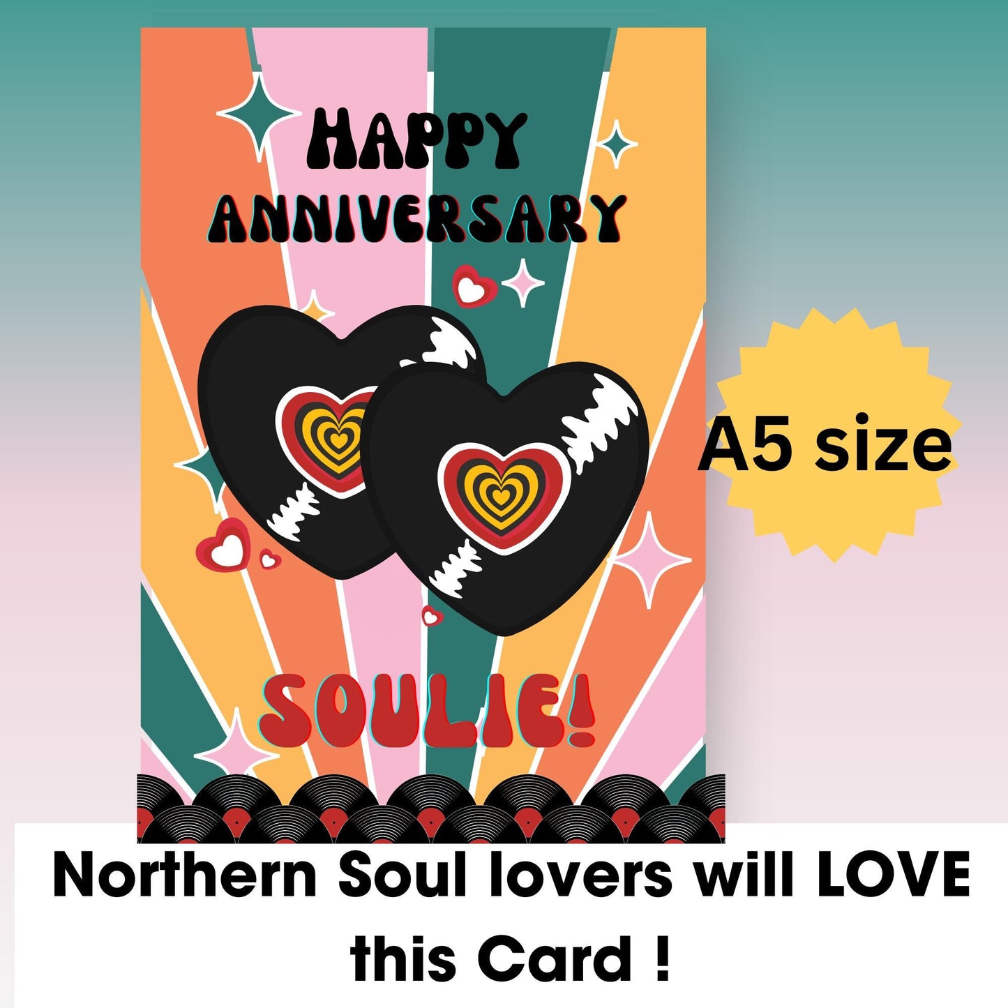 Northern Soul Anniversary Card: Retro Music Fan Gift (A5)