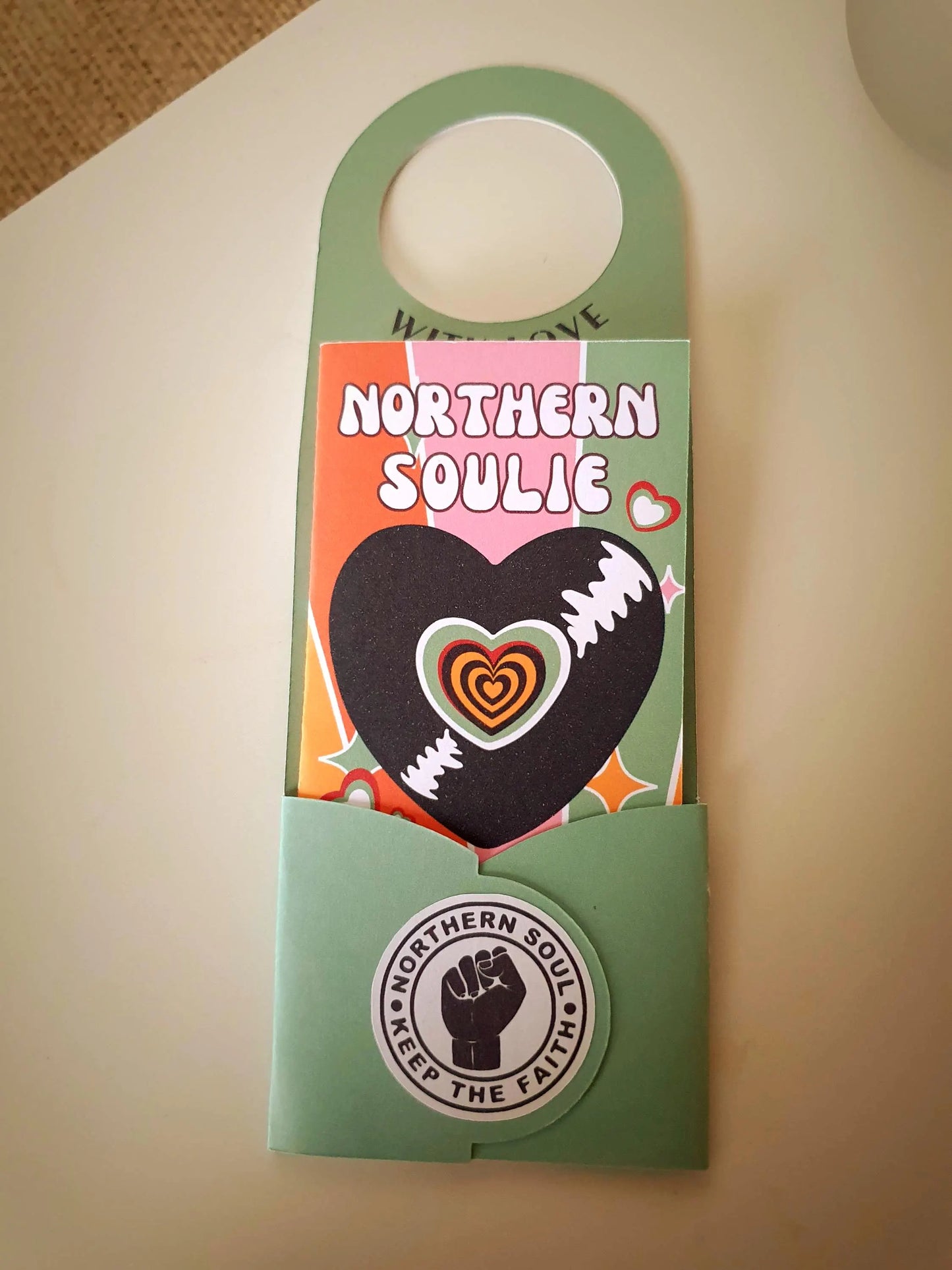 Northern Soul Gift Tag Bottle Hanger inc Mini Card : MINT GREEN