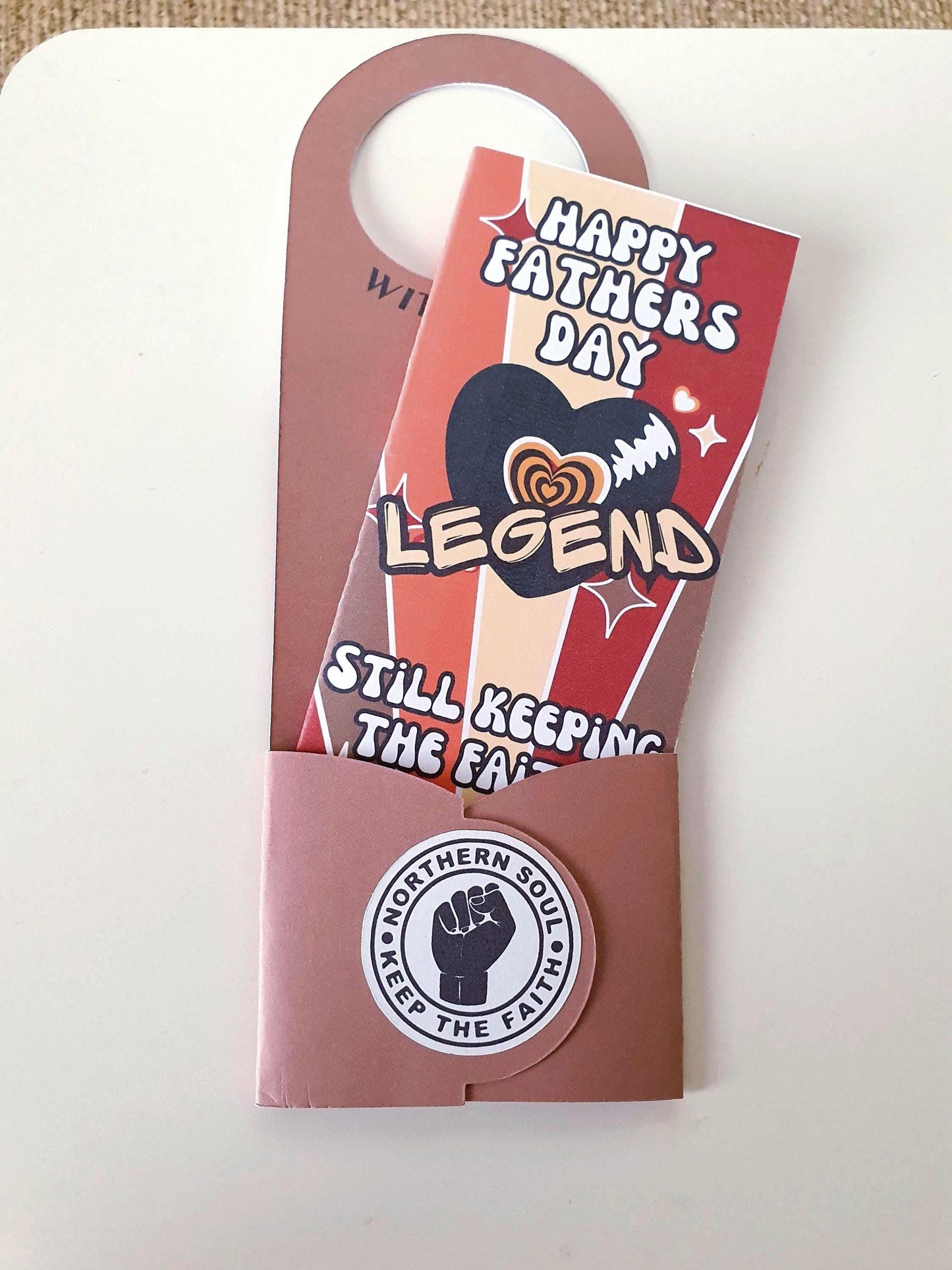 Northern Soul Father's Day Bottle Hanger Gift Tag Legend