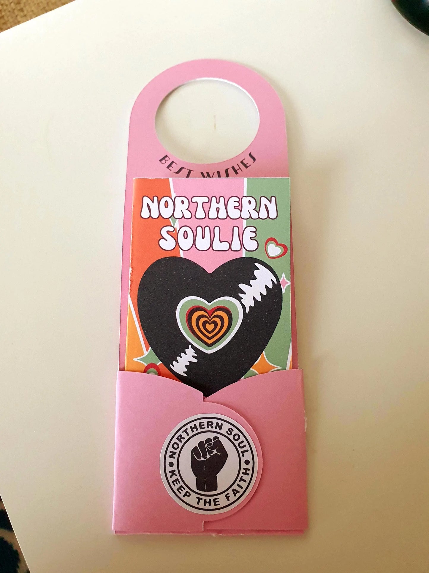 Northern Soul Gift Tag Bottle Hanger inc Mini Card : PINK