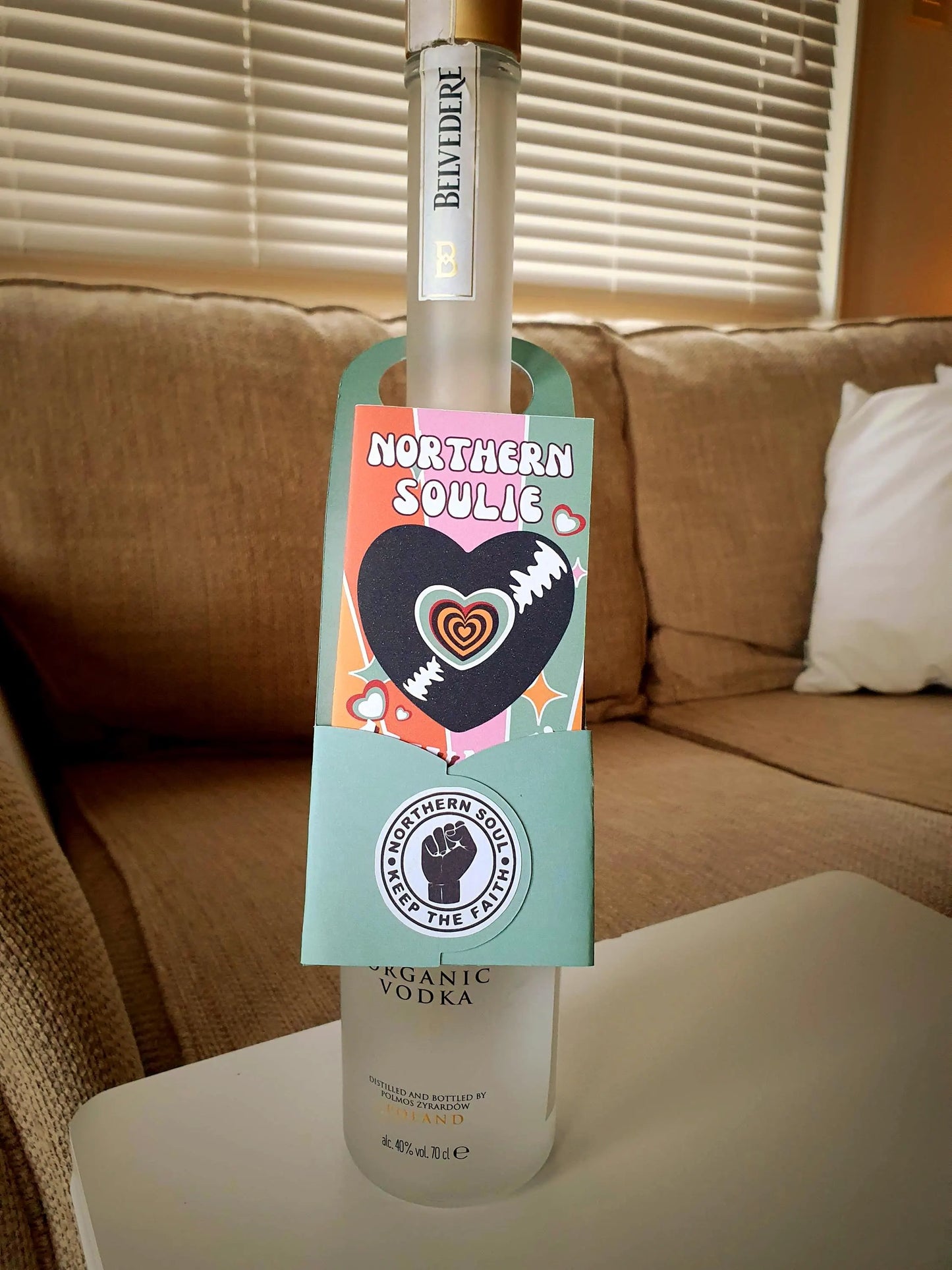 Northern Soul Gift Tag Bottle Hanger inc Mini Card : MINT GREEN