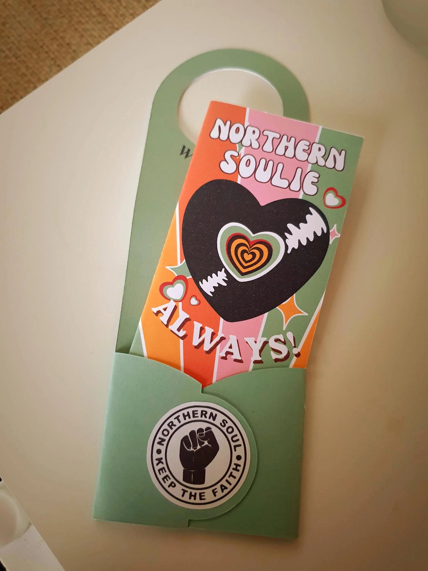 Northern Soul Gift Tag Bottle Hanger inc Mini Card : MINT GREEN