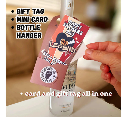 Northern Soul Father's Day Bottle Hanger Gift Tag Legend