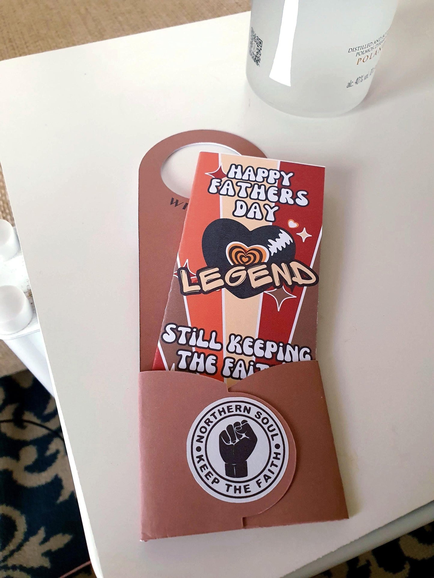 Northern Soul Father's Day Bottle Hanger Gift Tag Legend