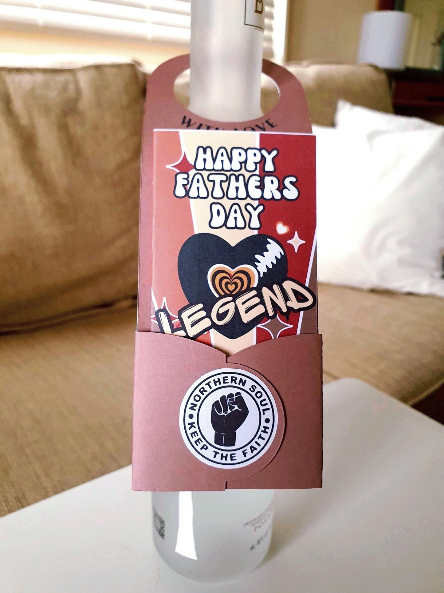 Northern Soul Father's Day Bottle Hanger Gift Tag Legend